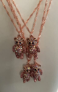 Teddy Bear Aurora Borealis Necklace (pink/rose gold) - Picture 1 of 2