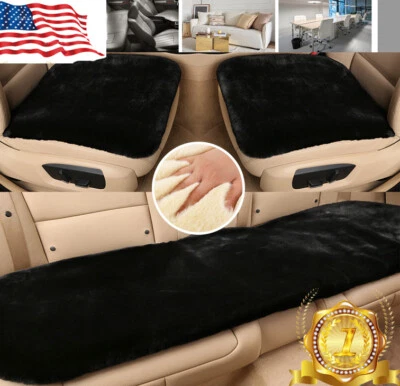 Faux Sheepskin Car Seat Covers Soft Winter Front Rear Bottom FOR Nissan Tsuru US - Изображение 1 из 4