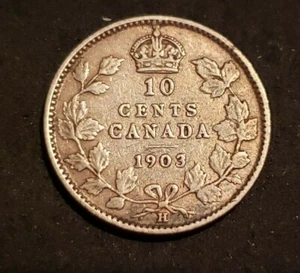 Moneda de diez centavos de plata Canadá 1903H - Imagen 1 de 2
