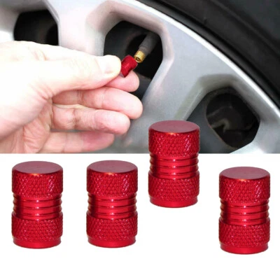 4x Red Car Tyre Rim Valve Wheel Stem Air Port Dust Caps Cover Auto Accessories - Image 1 of 4