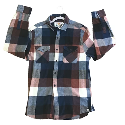 Free Planet Men Flannel Shirt Size XL Blue Plaid Long Sleeve Button Up - Image 1 of 4