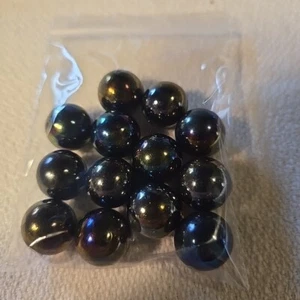 13 Iridescent Pearl Marbles Glass Machine Made Vintage Retro  - Picture 1 of 2