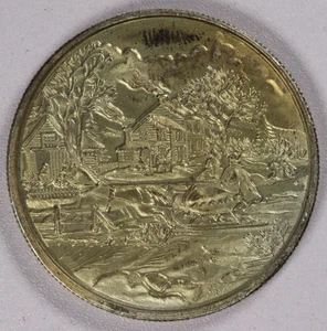 Christmas Winter Sleigh Ride 1 oz .999 Fine Silver Round - Picture 1 of 2