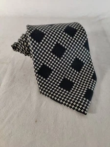 Turnbull Asser London Men's Tie Black And White Geometric Silk Necktie England - Picture 1 of 6
