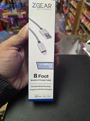 Zgear Braided 8ft Sync Charge Cable For Iphone USB To Iphone Connector - Image 1 of 4