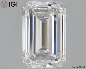 1.00 CT F Color VS1 Clarity CVD Lab Grown Emerald Cut Diamond with IGI Certified - Picture 1 of 9