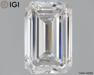 1.00 CT F Color VS1 Clarity CVD Lab Grown Emerald Cut Diamond with IGI Certified - Image 1 of 4