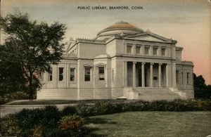 Public Library, Branford,CT New Haven County Connecticut Postcard - Picture 1 of 2