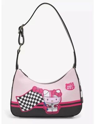 Loungefly Hello Kitty Racer Shoulder Bag Pink & Black - Image 1 of 4