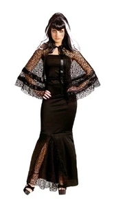 Womens Widows Maker Adult Costume Small/Medium 2-8 - Black Halloween Spider Goth - Picture 1 of 7