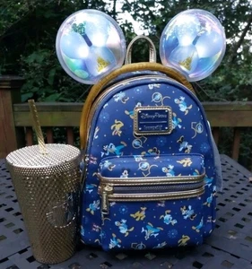 WDW 50th Anniversary Loungefly Backpack, Gold Starbucks Cup, Light Up Ears Bundl - Picture 1 of 19