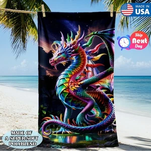 Dragon Extra Large Beach Towel Oversize Bath Towel For Pool Swim 30x60 35x70 - Picture 1 of 9