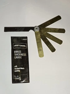 Vintage Craftsman 40809 Steel & Brass Thickness Feeler Gauge USA 5 Blade  - Picture 1 of 11