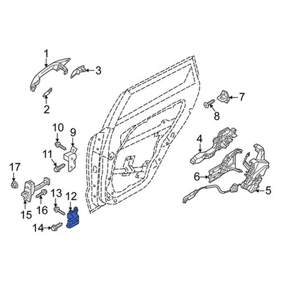 For Kia Optima 2006-2010 Kia 793102E000 Rear Left Lower Door Hinge - Image 1 of 4