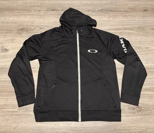 Chaqueta con capucha Oakley Soft Shell negra SpellOut cremallera completa para hombre talla grande - Imagen 1 de 6