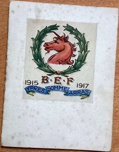 ORIGINAL WWI BRITISH ARMY CHRISTMAS CARD: B.E.F., IN THE FIELD, CHRISTMAS 1917 - Picture 1 of 3