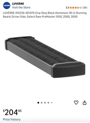 LUVERNE 415236-401470 Grip Step 36" Driver-Side Board para Select ProMaster Foto 1 de 4