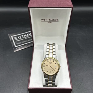 Vintage Wittnauer Masonic Diamond Two Toned Quartz Men’s Watch w/ Box - Picture 1 of 12