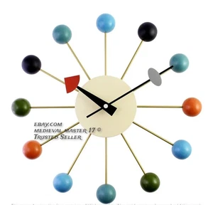 George Nelson Multi Color wall clock Replica Ball Wall Design (Replica) Hanging - Picture 1 of 4