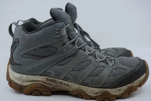 Merrell Moab 3 Mid Mens Sz 12 Waterproof Hiking Boots Trail Grey Leather ECO - Picture 1 of 6