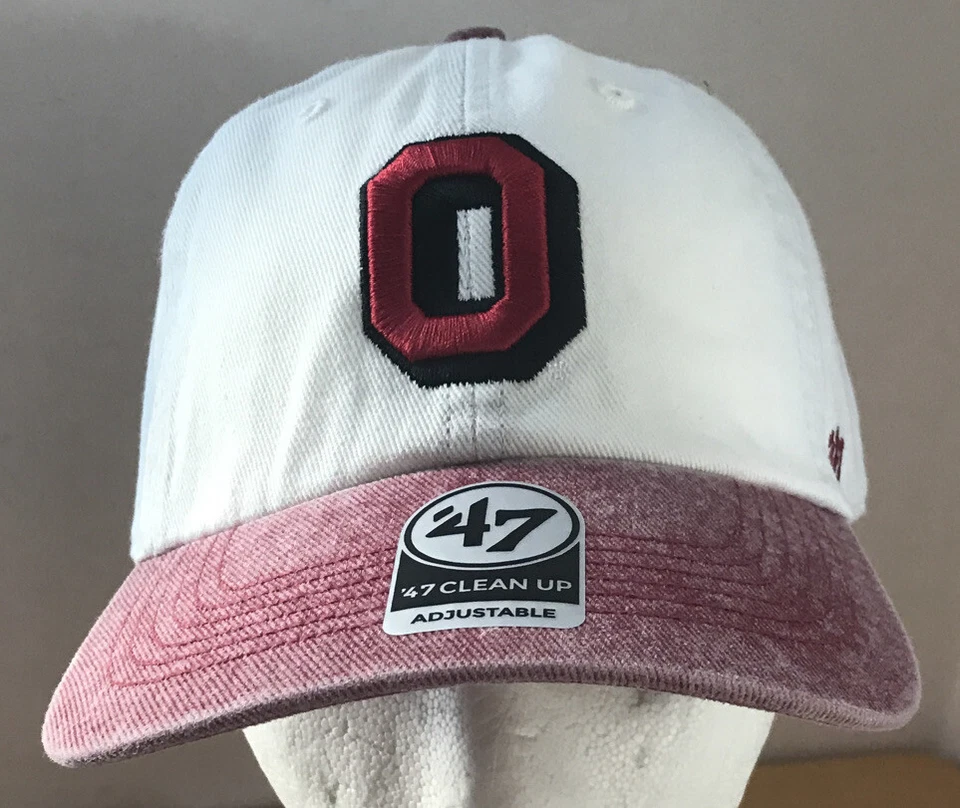 Ohio State Buckeyes Adjustable Snapback Cap Hat 47 Brand White NCAA