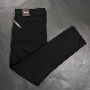 $89 Michael Kors Pants Men 36x32 Black Parker Slim Fit Straight Leg Chino - Picture 1 of 10