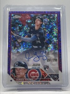 2023 Topps Chrome Rookie Purple Speckle Jared Young RC Auto /299