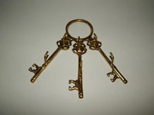 Vintage Unique Solid Brass Key Wall Mount Hanger 6 Hooks Door Wall Decor - Picture 1 of 4