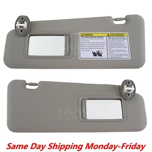 Left & Right Sun Visor PAIR GRAY for 2008-2013 Toyota Highlander w/vanity light  - Picture 1 of 3