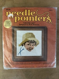 Sunset Designs Needle Pointers Country Boy #5671 Vintage New Old Stock - Picture 1 of 2