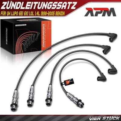 4x Zündleitungssatz Zündkabel für VW Lupo 6E1 6X1 1.0L 1.4L 1998-2005 Benzin - Bild 1 von 4