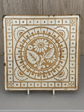 Antique Victorian 6"  Tile Craven Dunnill c.1870 Cover
