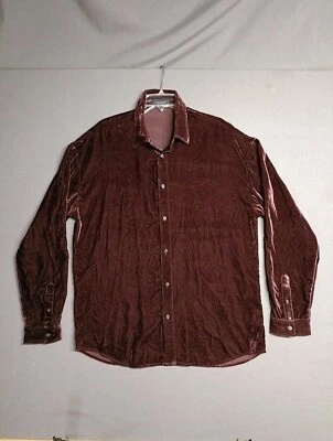 Scotch & Soda Corduroy Shirt Men's XL Lined Bordeaux Shiny Velvet EUC 👌 - Image 1 of 4