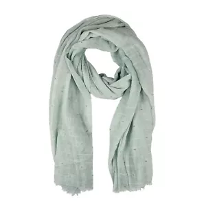 Faliero Sarti Womens Light Mint Green Cotton Spotted Scarf - Picture 1 of 4