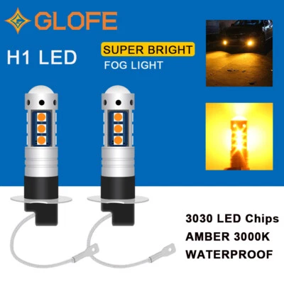 2x 3000K Yellow Amber H3 15SMD 3030 LED Projector Lens Fog Lights Bulbs Driving - Image 1 of 4