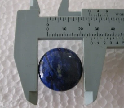 *Venta final* Perilla de tracción de puerta 26 mm redonda azul lapislázuli-1 pieza. Grado de joyería Foto 1 de 4