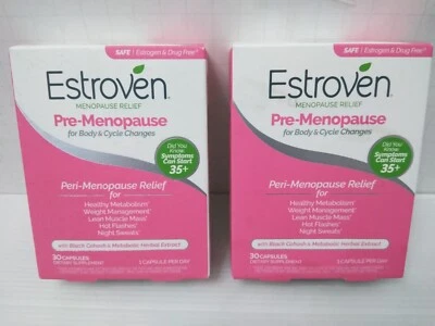 Estroven P. M. Alivio para cambios corporales y de ciclo - 30 cápsulas EA (PAQUETE DE 2 PAQUETES) Foto 1 de 4