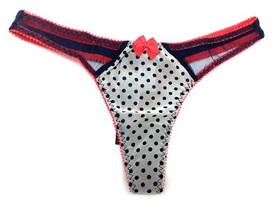 Love Claudette Dessous Thong Bikini Panty Briefs Sexy Lingerie Peacoat Polka Dot - Image 1 of 2