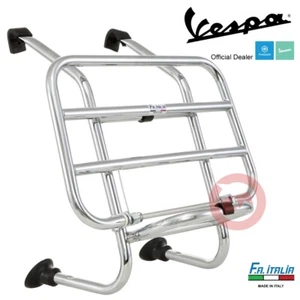 F.A. PORTAPACCHI ANTERIORE CROMATO CON TIRANTI PER VESPA PX 125 150 200 - Picture 1 of 4