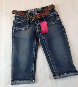 Neu mit Etikett Wallflower Damen-Caprihose niedriger Bund mittlere Waschung blau Denim Größe 0 - Bild 1 von 12