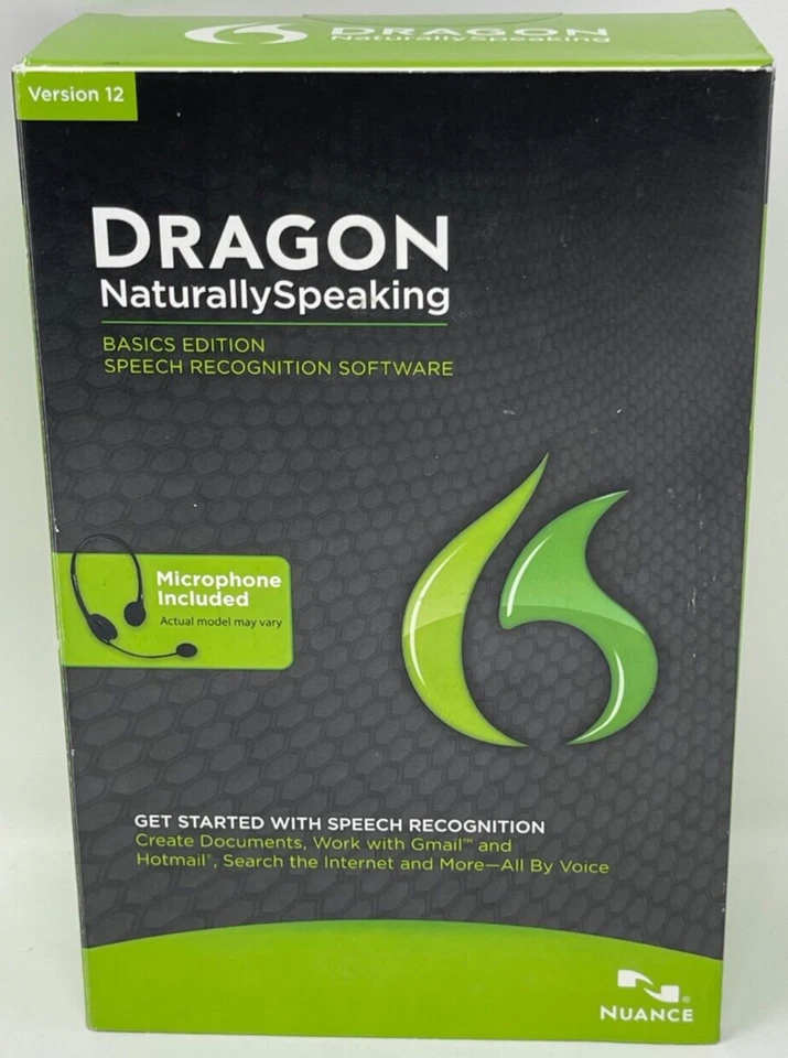 Nuance Dragon NaturallySpeaking 12 Basic Speech Recognition Software App Windows - Image 1 of 4