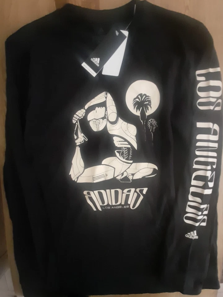 Adidas KC Los Angeles Black Series Tshirt M Spellout Big Logo Sz M HM1349