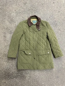 Abrigo Lauren Ralph Lauren Diamante Acolchado Gamuza Cuello Verde Mujer Pequeño - Imagen 1 de 11
