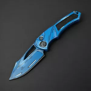 NEW! Heretic Pariah Cel Shaded, Blue Cerakote, Manual, MagnaCut Harpoon blade - Picture 1 of 12