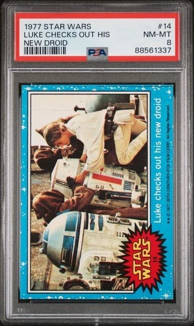1977 Topps Star Wars #14 Luke Checks out his Droid PSA 8 NM/MT - Image 1 of 1