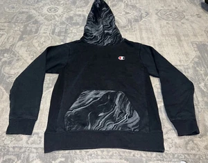 Champion Sweater Boys Medium Black Gray Pullover Hoodie Sweatshirt Youth - Picture 1 of 3