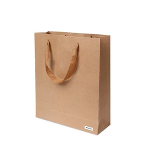 Bolsas de compras MOSISO con asas 100 piezas Kraft al por menor regalo mercancía bolsa de papel - Imagen 1 de 5