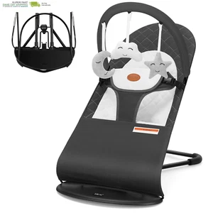 Portable Baby Bouncer Seat for Babies 0-18 Months, 100% Cotton Fabrics, 3 Modes - Picture 1 of 6