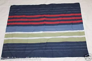 Jumping Beans Kissenbezug blau rot grün gestreift - One Sham - Neu ohne Karton #67 - Bild 1 von 5