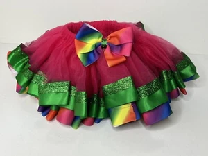 Handmade Tutu Skirt Pink Rainbow Girls 16"-25" Waist - Picture 1 of 4
